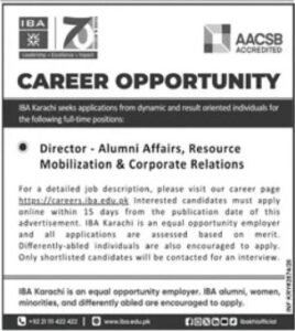 Institute Of Business Administration IBA Karachi Jobs Hiring 2026