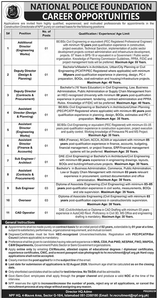 Job Vacancies At National Police Foundation 2026