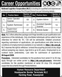 National Logistics Corporation NLC Jobs Sindh 2026