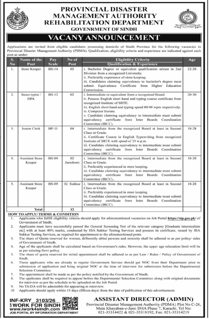 PDMA Jobs 2026 Apply Now
