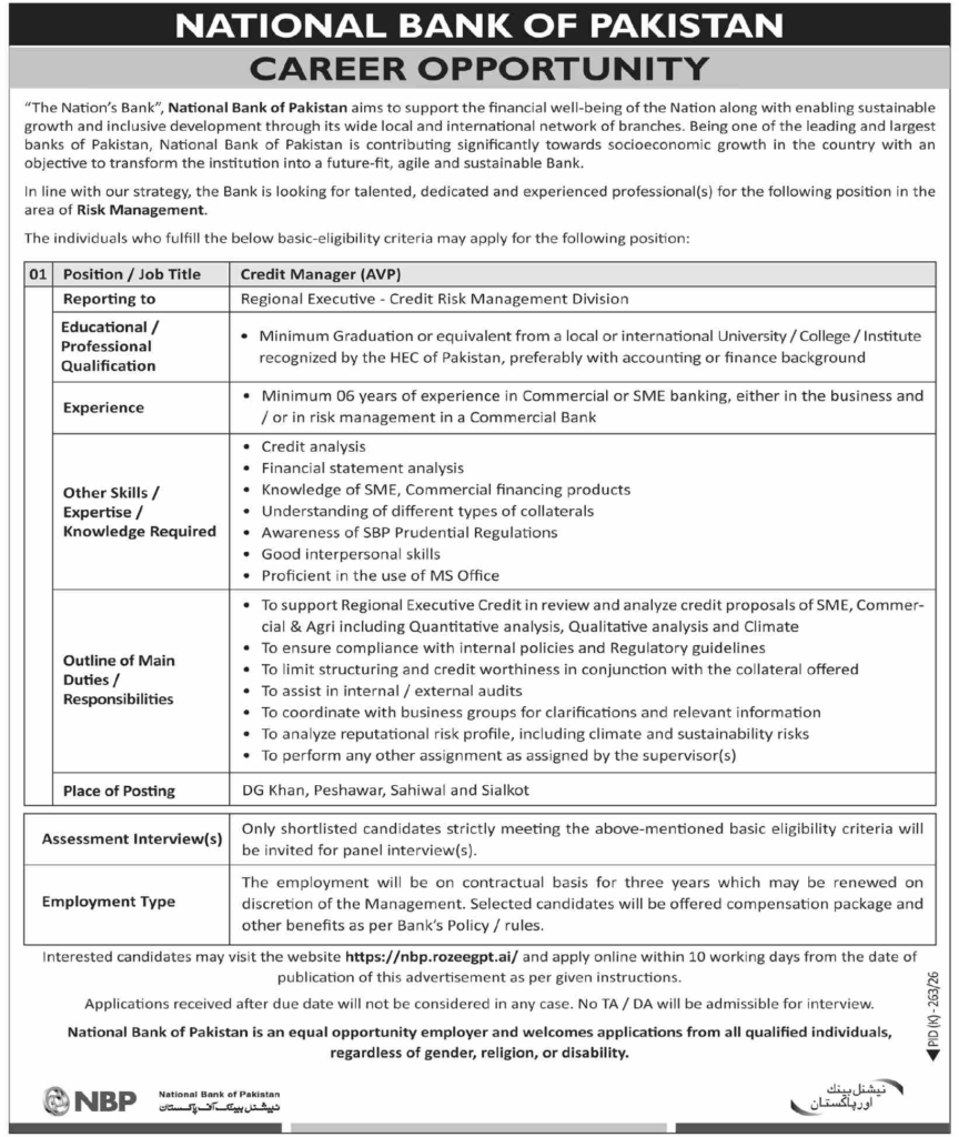 BOP Karachi Job 2026 Amazing Bank Posts Open!