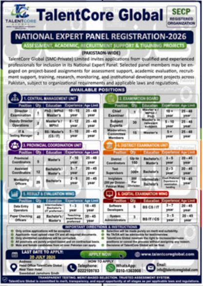 TalentCore Global Jobs Exciting Jamshoro Vacancies 2026