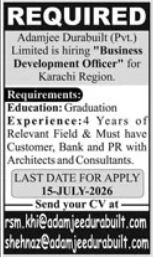 Adamjee Durabuilts Jobs Karachi 2026