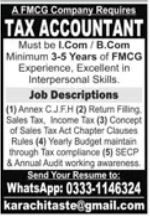 FMCG Karachi Jobs 2026 Top Accounting Roles
