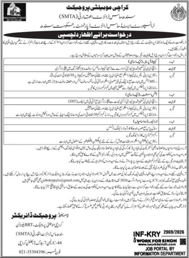 Sindh Mass Transit Authority Jobs Amazing Opportunities!