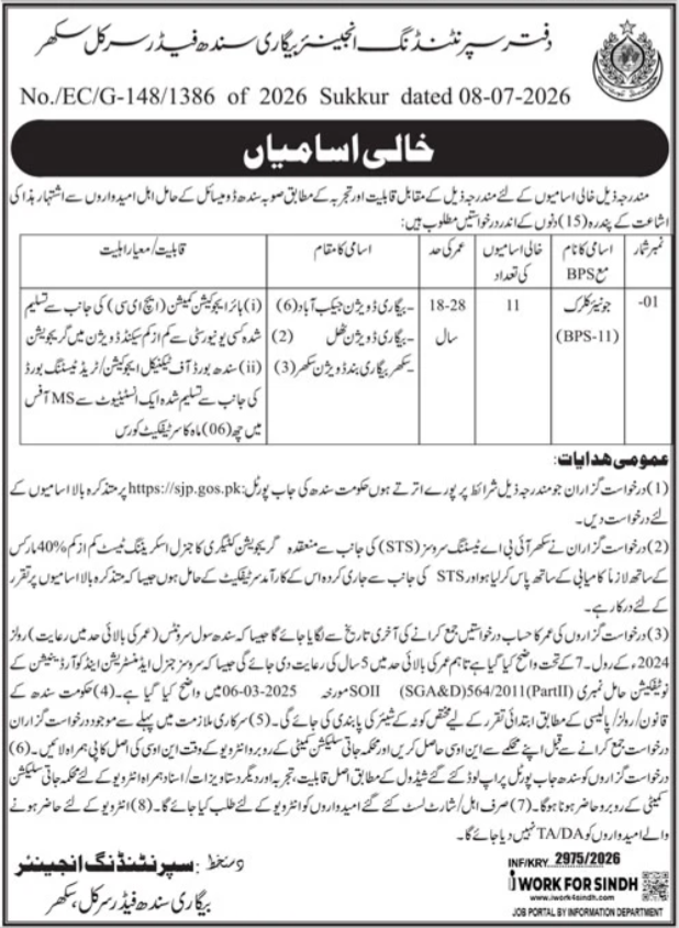 Superintending Engineer Amazing Sindh Jobs Apply!