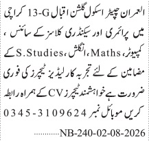 Maths Teacher Jobs Karachi 2026