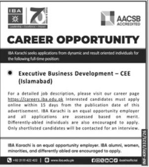 IBA Jobs 2026 Exciting Management Careers Karachi